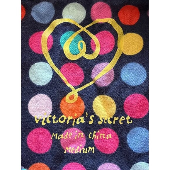 EUC AFTER PARTY Flannel Victoria's Secret Colorful Polka Dot Cotton Pajama Set - Picture 7 of 10